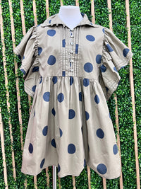 Polka Dot Statement Angel Sleeves Short Dress