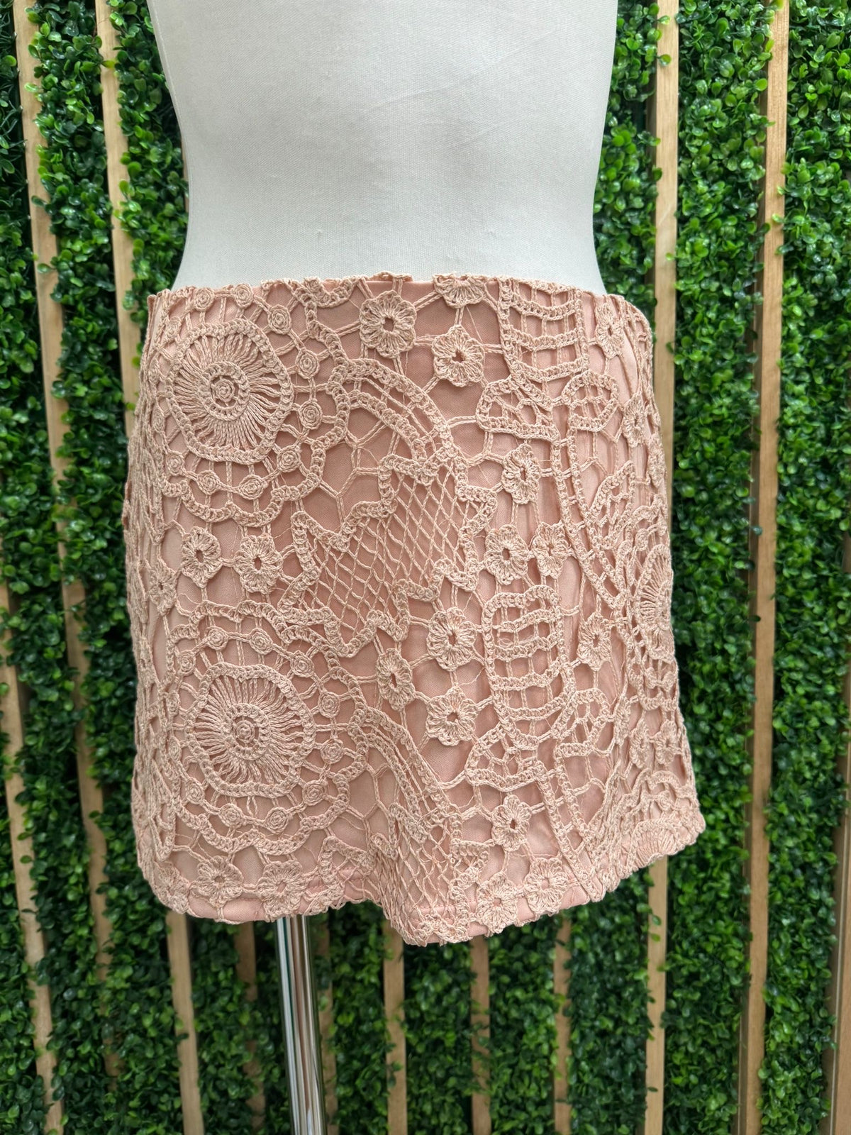 Blush Lace Short Skirt
