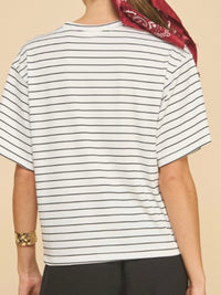 Ivory Striped Oversize Top