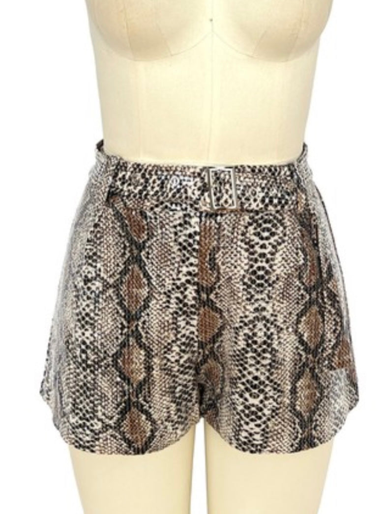 Sequin Animal Print Shorts