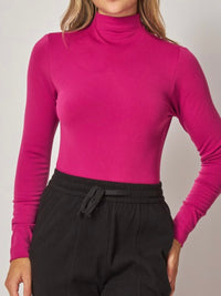 Seamless Fleece Lined Turtleneck Long Sleeve Top