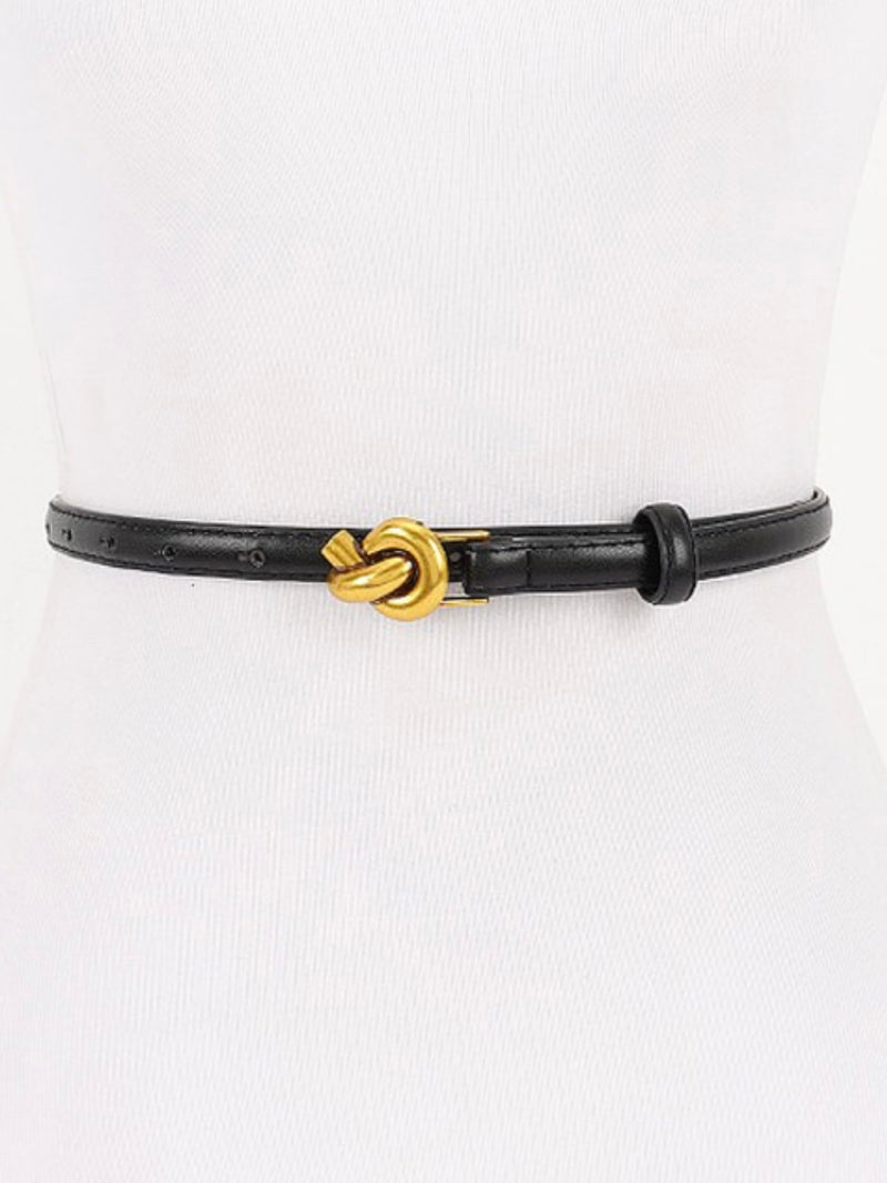 Gold Knot Detail Thin Belt