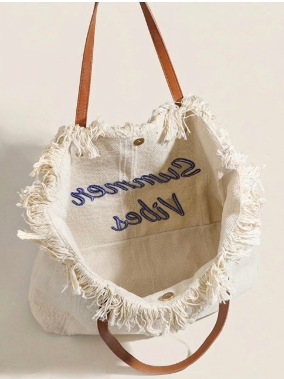 Summer Vibes Fringe Tote Bag