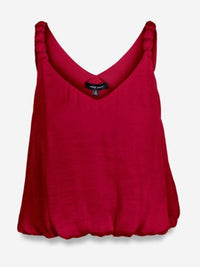 Crimson Red Bubble Hem Tank Top