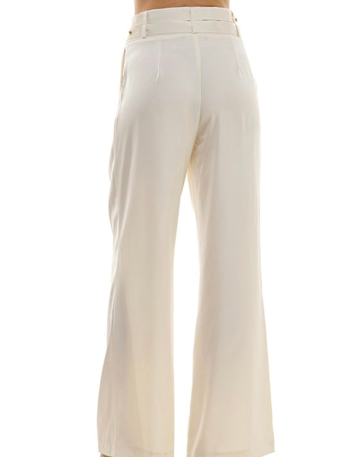 Satin Finish High Waist Wide Leg Pant