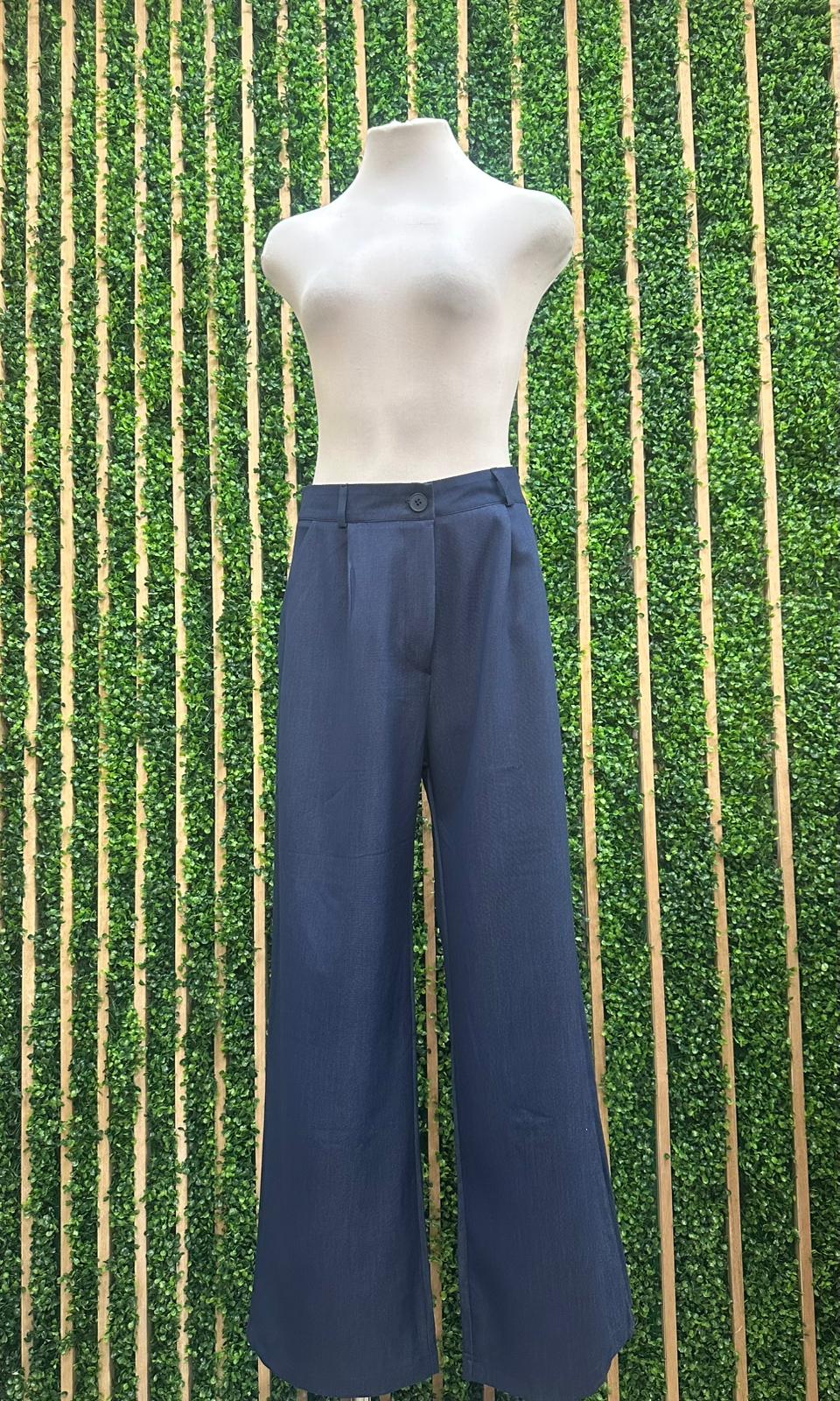 Dark Tencel Denim Wide Leg Pant