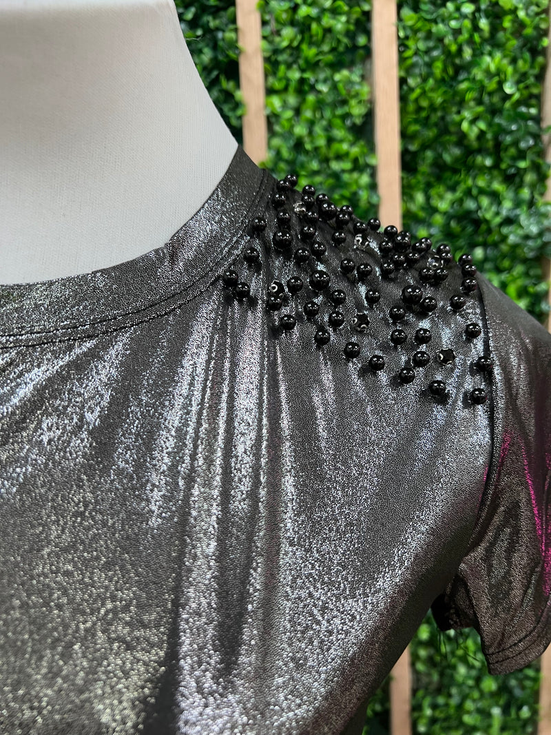 Shiny Bead Studded T-Shirt