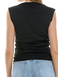 Dressy Fitted Draped NEck Blouse