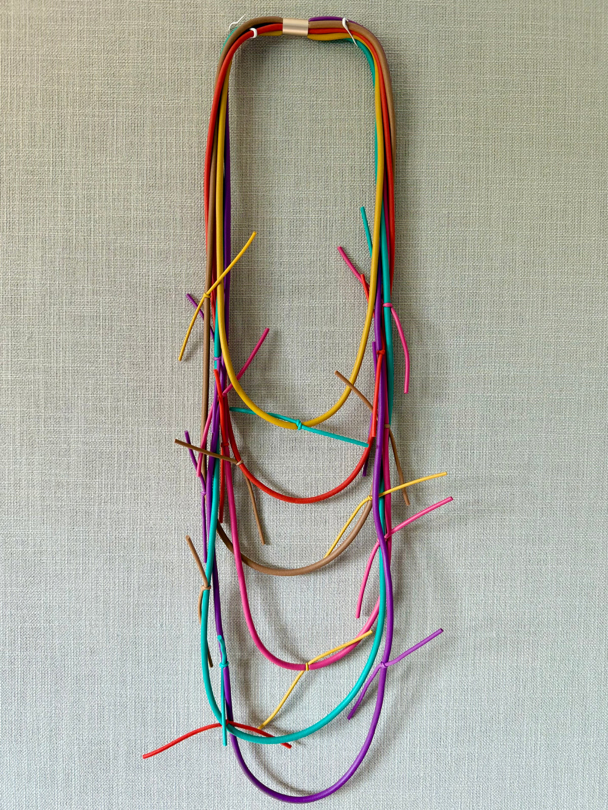 Multi Layer Knot Trims Rubber Necklace