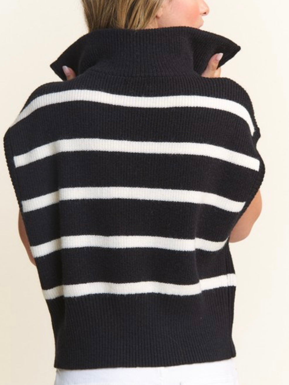 Black Striped Sweater Vest