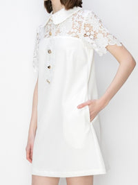 Exquisite Lace Collar Short Dress