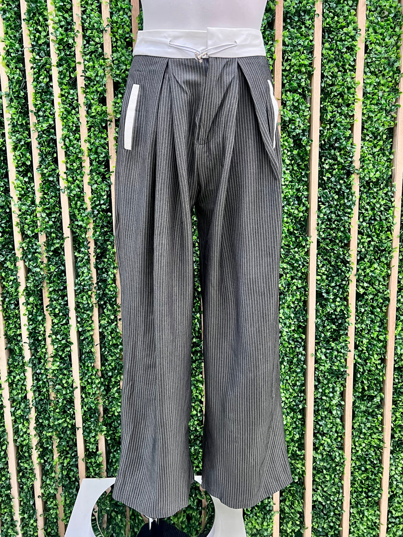 Grey Striped Track Pant