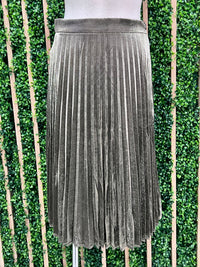 Gold Lurex Pleated Midi Skirt