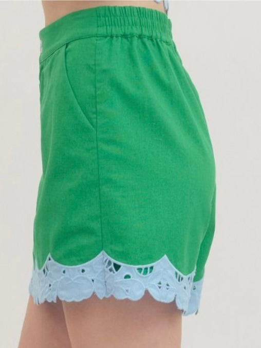 Green Lace Detail Skort