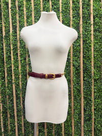 Connecting Buckle Croc Thin Belt