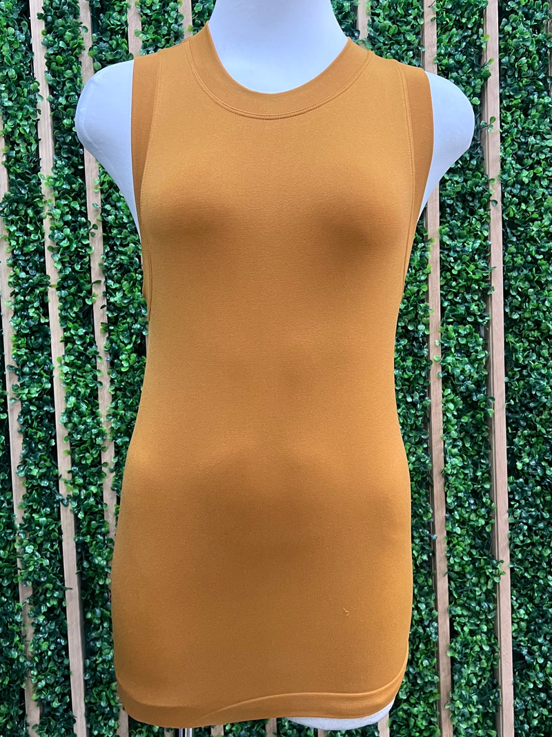 High Neck Sleeveless Basic Cami