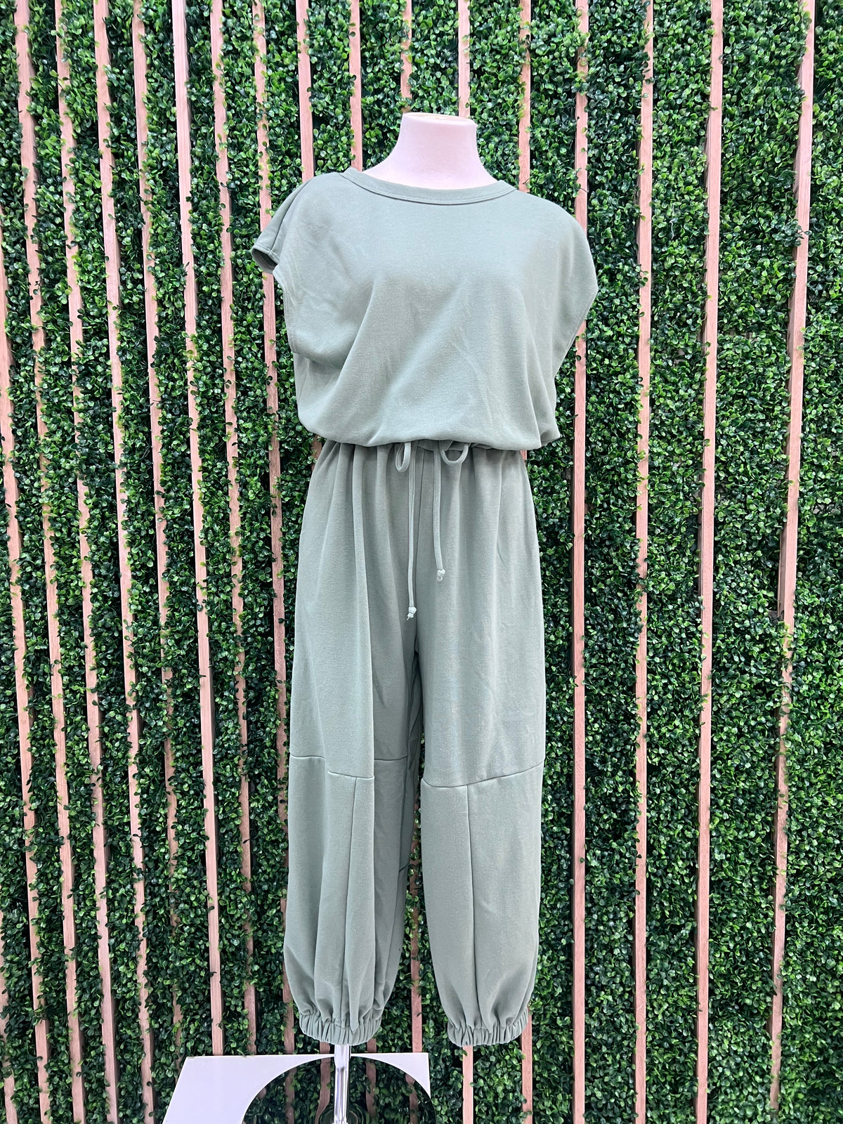 Sage Short Sleeve Jogger Jumpsuit