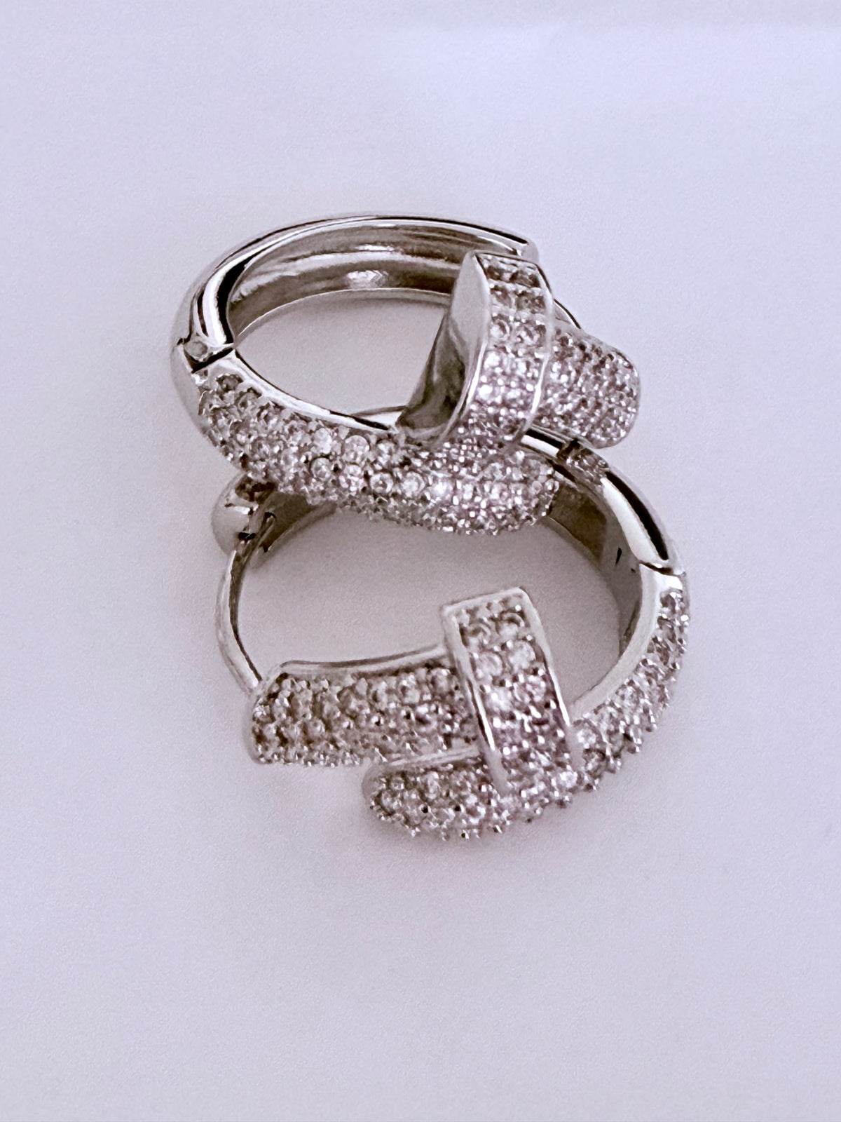 Pave Nail Hoop Earrings