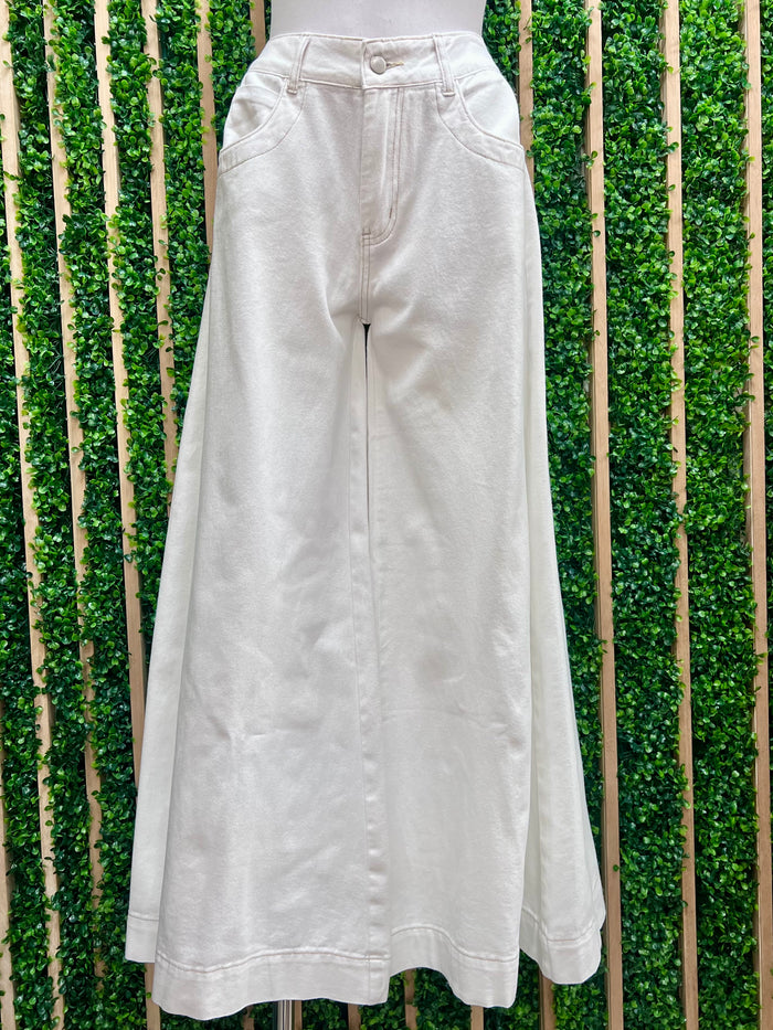 Saint Tropez White Wide Leg Jeans