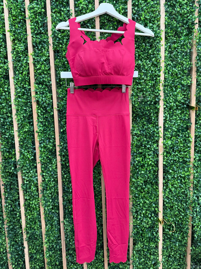 Scallop Square Neck Legging Set