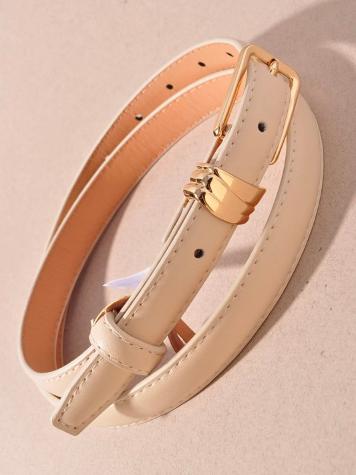 Rectangle Buckle Stacked Loop Belt
