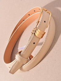 Rectangle Buckle Stacked Loop Belt