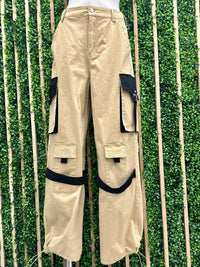 Khaki Black Cargo Jogger