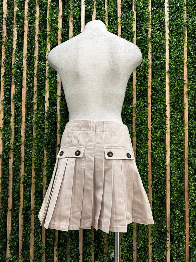 Pleat Back Wrap Skirt