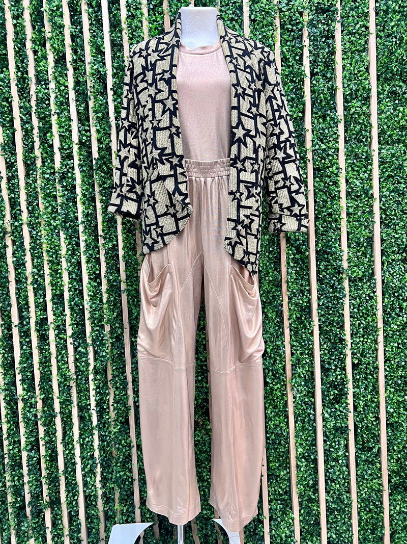 Metallic Gold Cargo Pant Set