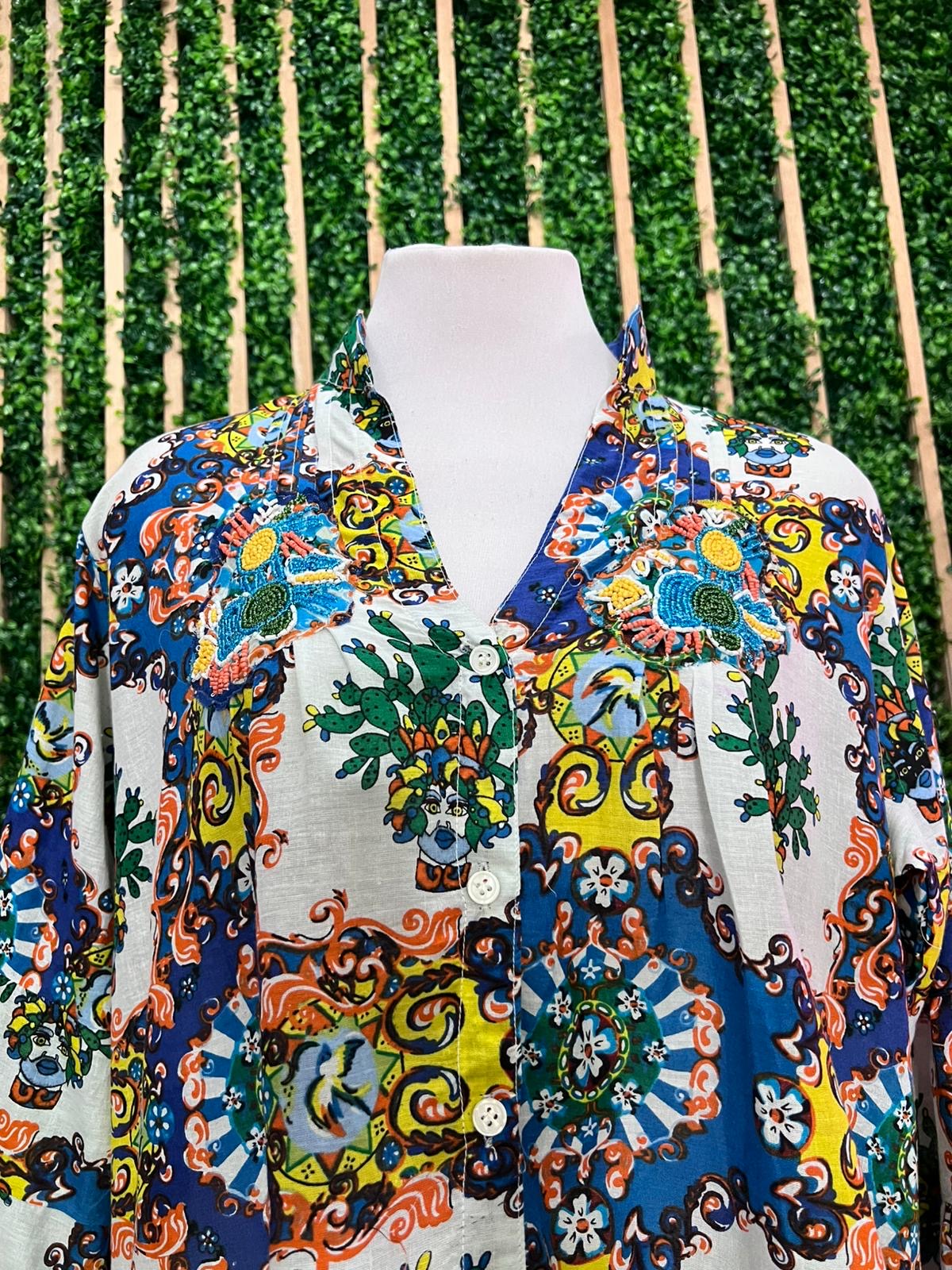 Italy Print Mix Short Dress
