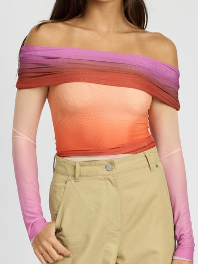Sherbert Ombre Off Shoulder Top