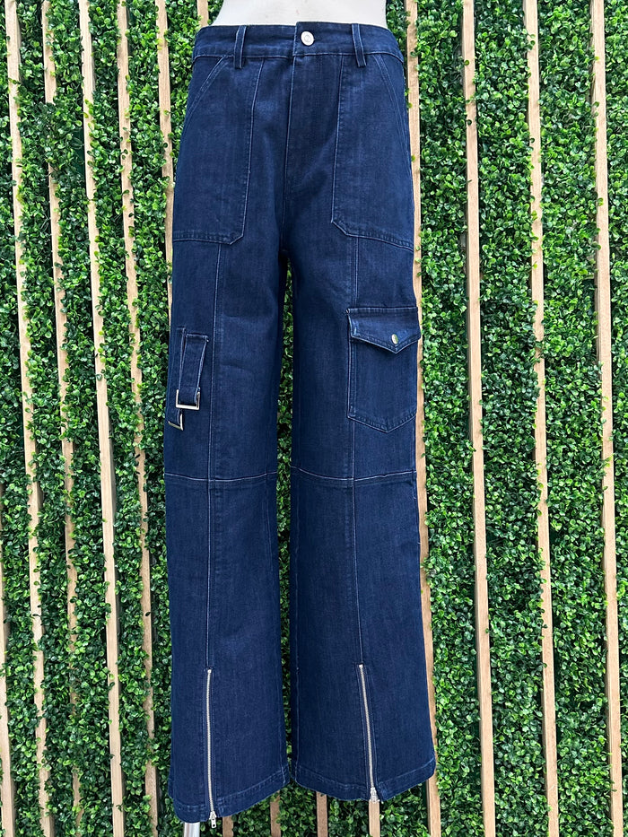 Dark Denim Cargo Jogger
