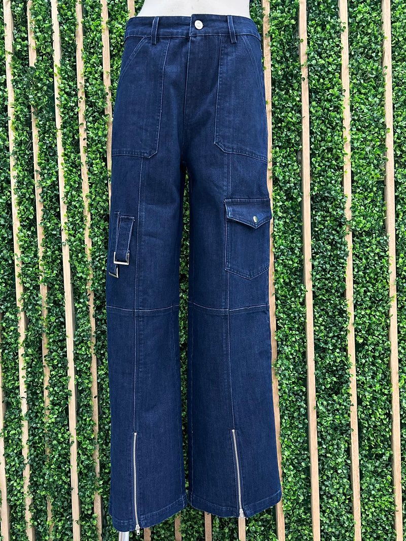 Dark Denim Cargo Jogger