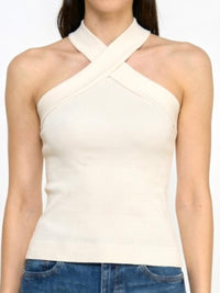 Crisscross Halter Knit Top