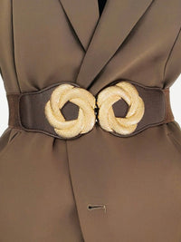 Floral Buckle Elastic Stretch Belt Waistband
