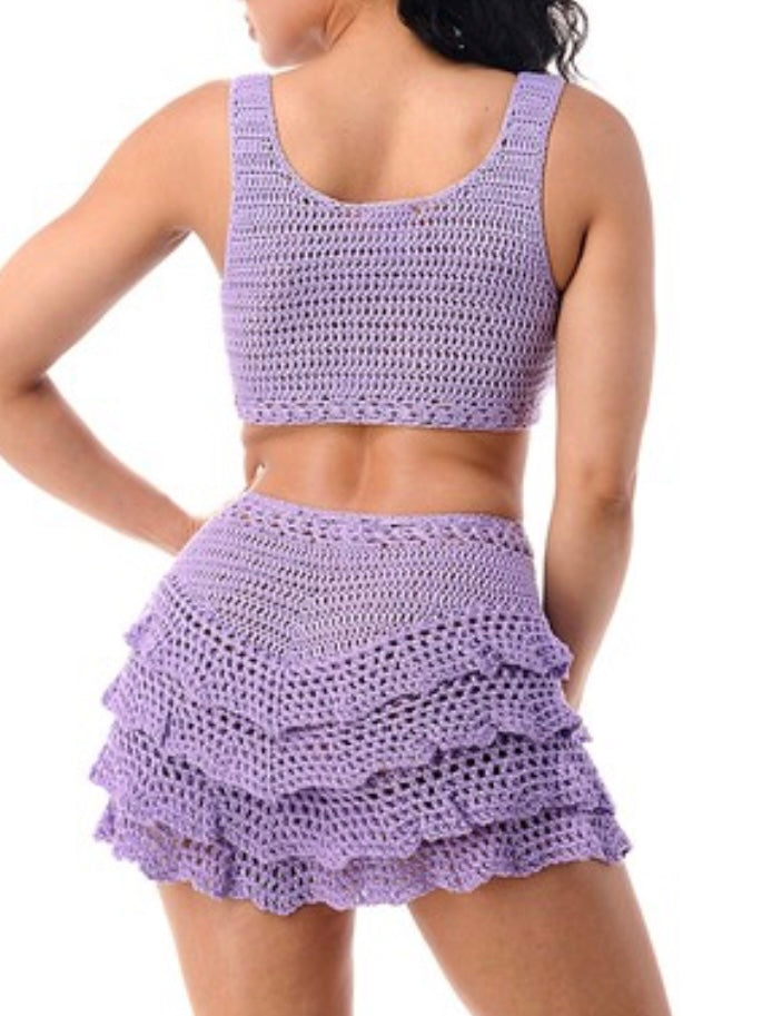 Beautiful Resort Crochet Skort Set