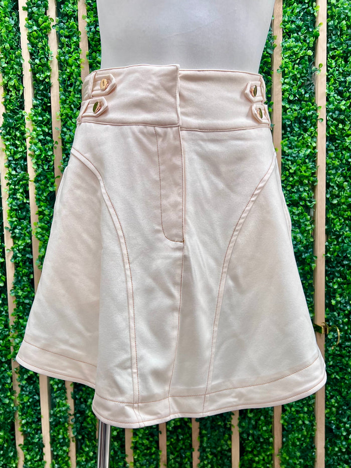 Stretch Denim A Line Short Skirt