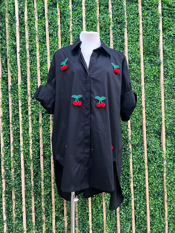 Dangling Cherry Blouse Dress