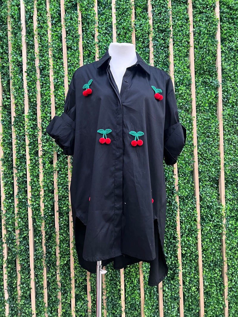 Dangling Cherry Blouse Dress