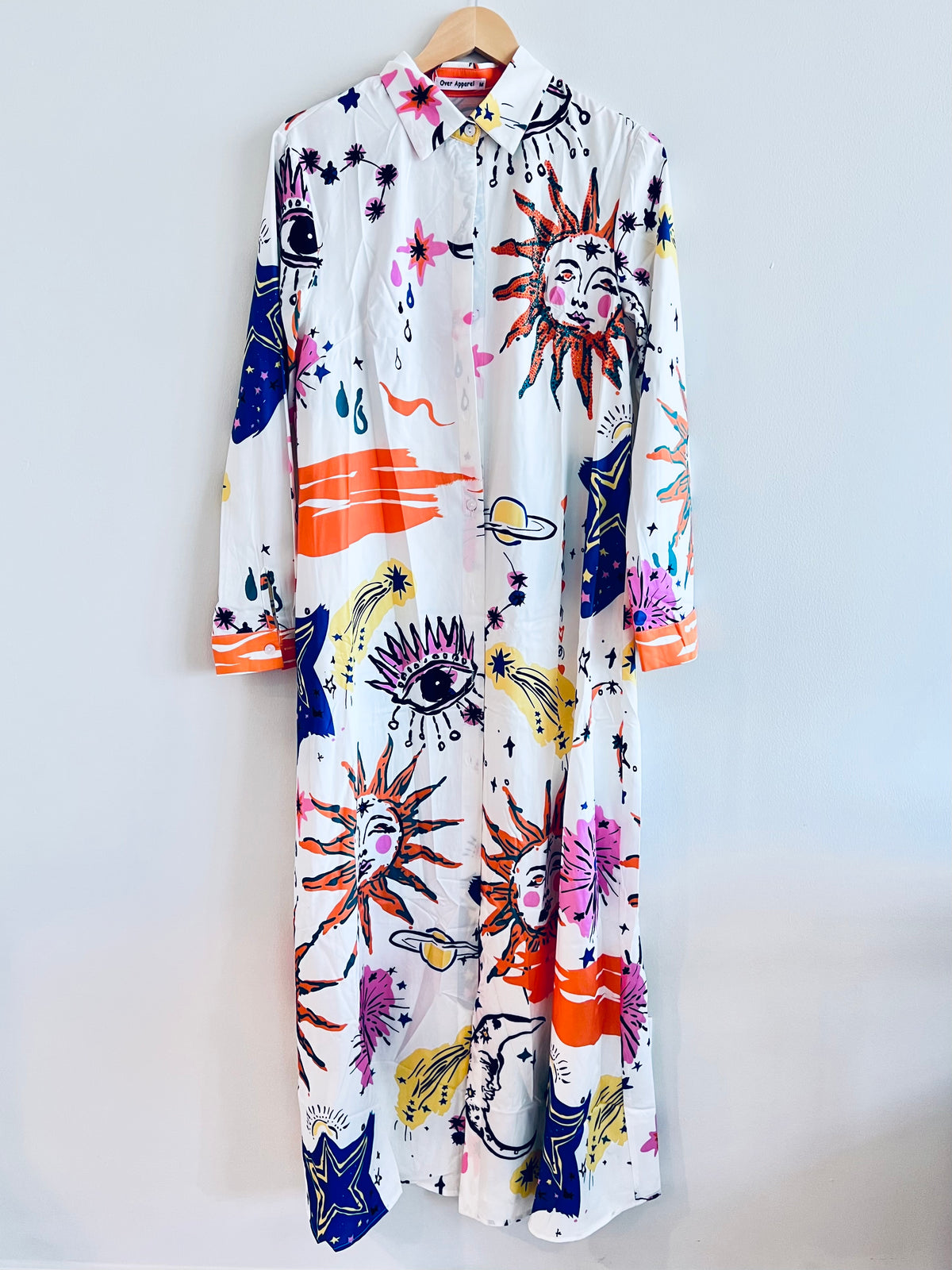 Sun Embellished Blouse Midi Dress