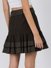 Charcoal Tiered Flounced Mini