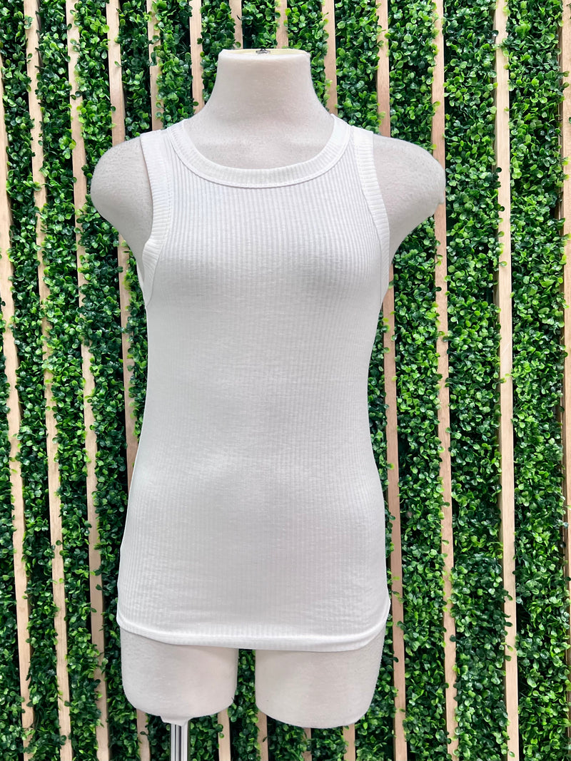 Ribbed Scoop Neck Tank Top