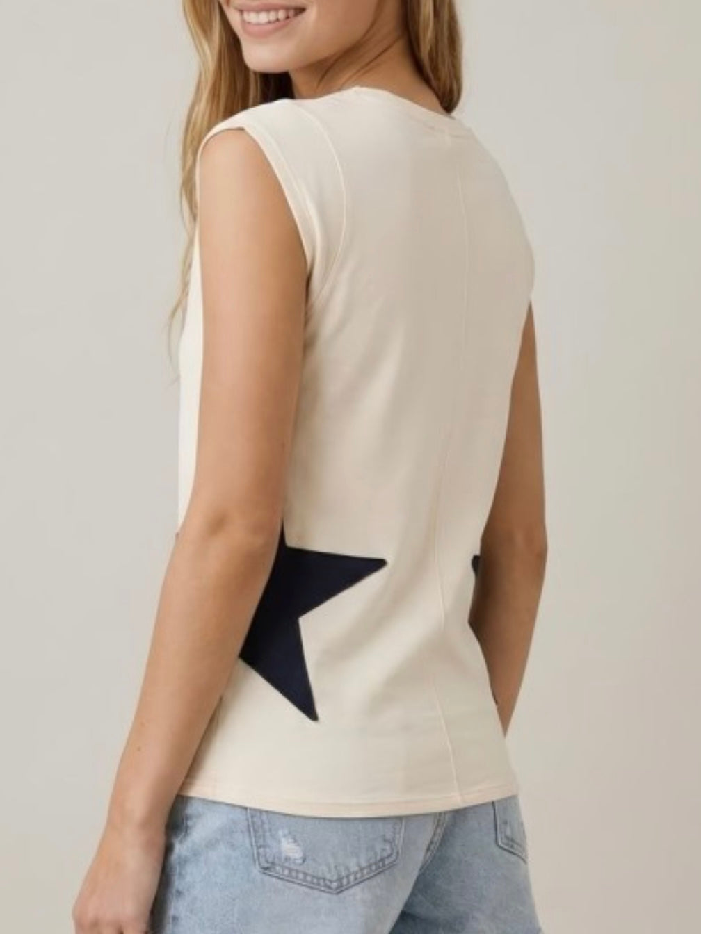 Nautical Side Star V-Neck Top