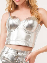 Metallic Finish Bustier Top