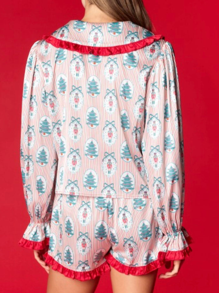 Nutcracker Christmas Tree Short PJ Set