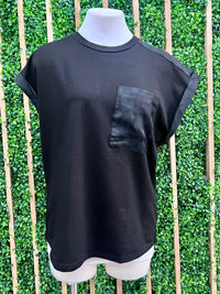 Cuffed sleeve Pocket Detail Top