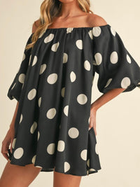 Polka Dot Off Shoulder Short Dress