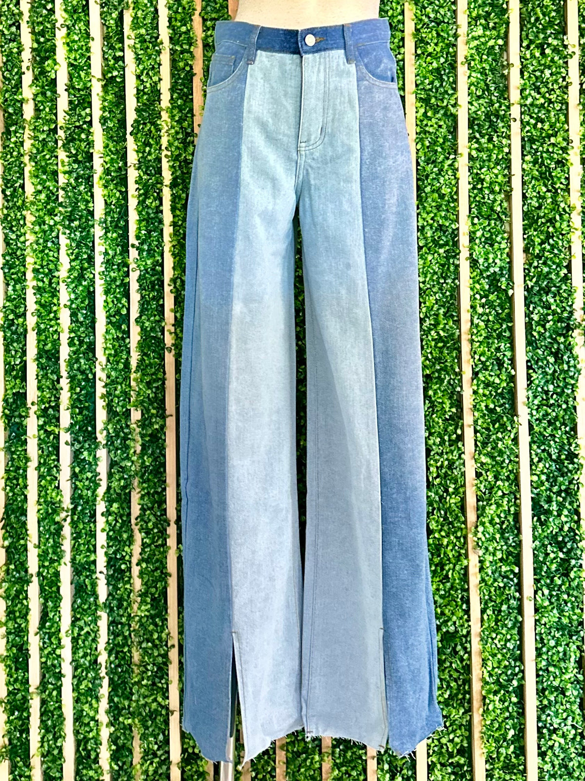 Denim Block Wide Leg Jean