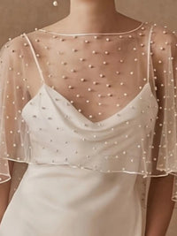 Ivory Pearl Tulle Cape