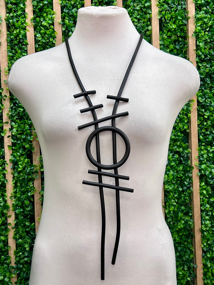 Black Rubber Statement Necklace